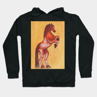 Horse on the yellow background Hoodie